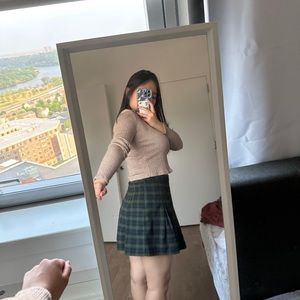 Green checkered skirt